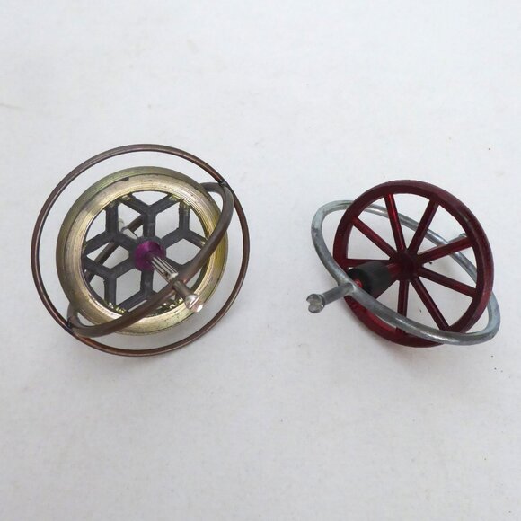 VINTAGE 1950’s METAL GYROSCOPE TOY LOT OF 2 (PRE-OWNED) - Picture 1 of 12